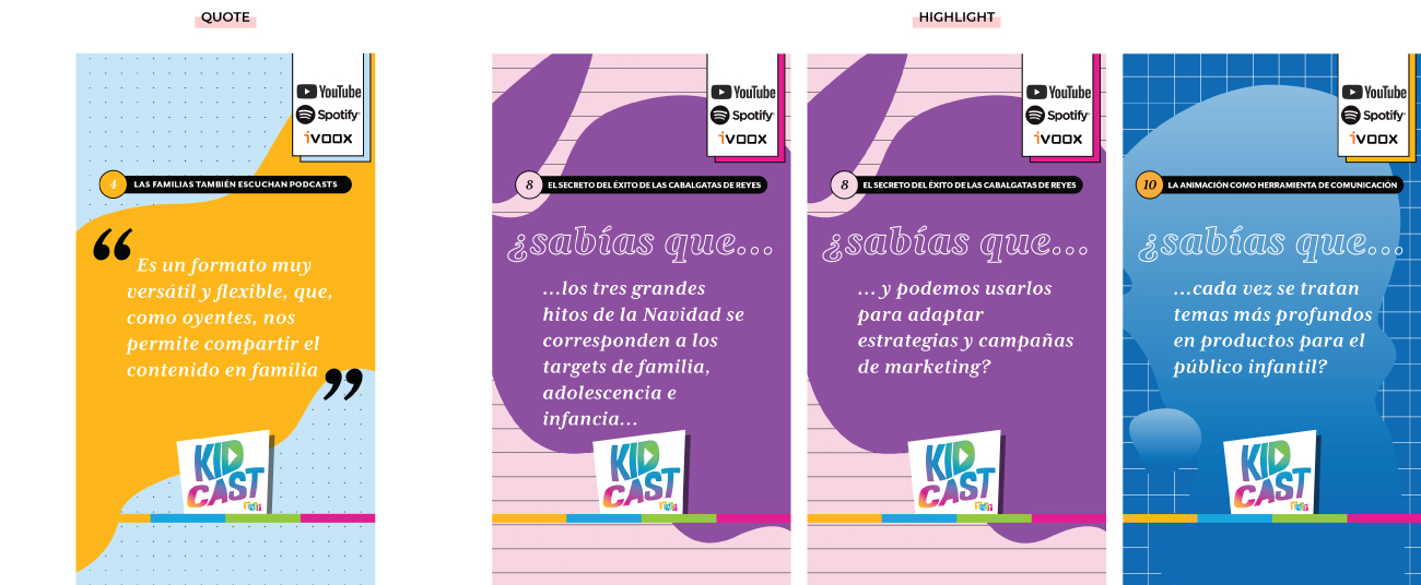 Templates for quotes and highlights.
